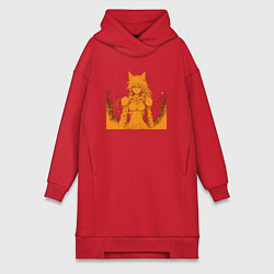 Женское худи-платье Киберпанк анимэ, цвет: красный