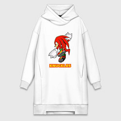 Женское худи-платье Knuckles ехидна из соника, цвет: белый