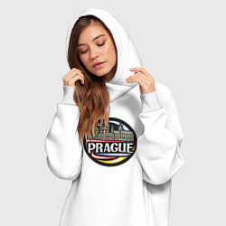 Женское худи-платье Чехия Прага, цвет: белый — фото 2
