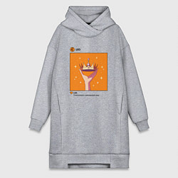 Женское худи-платье Знак зодиака лев аниме пост в соц сети корона, цвет: меланж