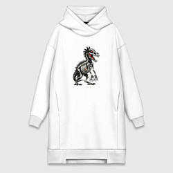 Женская толстовка-платье Скелет доисторического динозавра