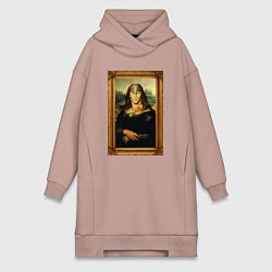 Женская толстовка-платье Шварценеггер в образе мона лизы
