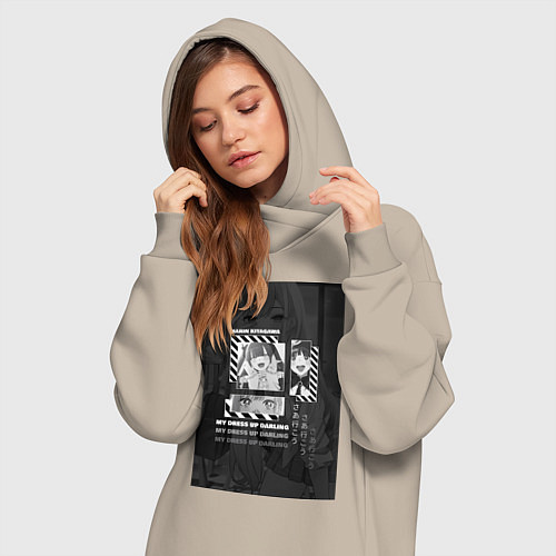 Женская толстовка-платье Марин Китагава Гяру / Миндальный – фото 3