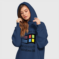 Женское худи-платье Разработанный для windows 98, цвет: тёмно-синий — фото 2