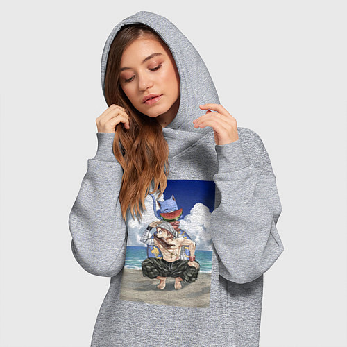 Женская толстовка-платье Хвост Феи Хэппи Нацу Драгнил / Меланж – фото 3