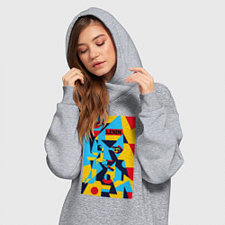 Женское худи-платье Владимир Ленин - кубизм, цвет: меланж — фото 2