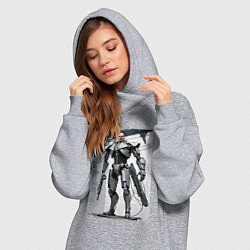 Женское худи-платье Ленин робот - киборг ai art, цвет: меланж — фото 2