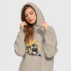 Женское худи-платье Кунгфу панда По воин дракона, цвет: миндальный — фото 2