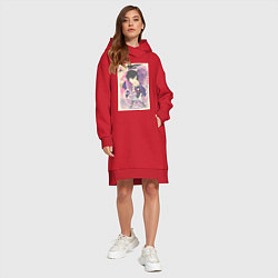 Женское худи-платье Магическая битва Тодзи Фусигуро сильнейший, цвет: красный — фото 2
