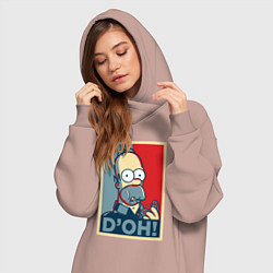 Женское худи-платье Homer with donut, цвет: пыльно-розовый — фото 2