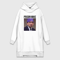 Женское худи-платье Prison mike Michael Scott - офис, цвет: белый