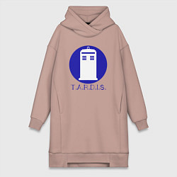 Женское худи-платье Blue tardis, цвет: пыльно-розовый