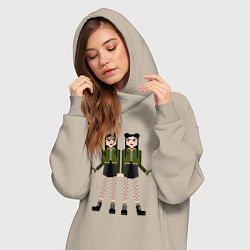 Женское худи-платье Девочка с гранатой, цвет: миндальный — фото 2