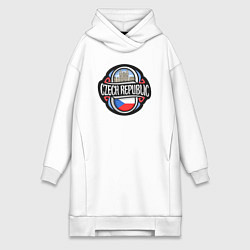 Женское худи-платье Czech Republic, цвет: белый
