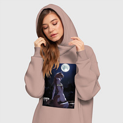 Женское худи-платье Волчица и пряности Холо senpai, цвет: пыльно-розовый — фото 2