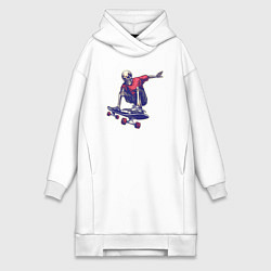 Женское худи-платье Скелетор скейтер, цвет: белый