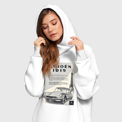 Женское худи-платье Автомобиль Citroen, цвет: белый — фото 2