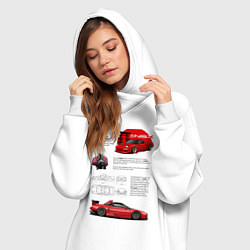 Женское худи-платье Honda nsx, цвет: белый — фото 2