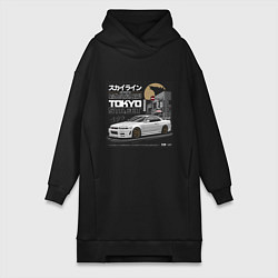 Женская толстовка-платье Nissan Skyline годзила