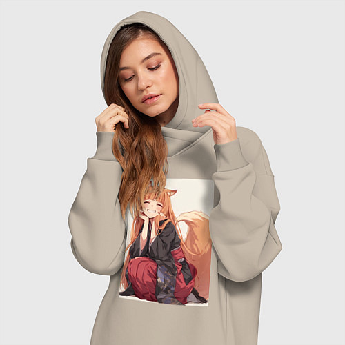 Женская толстовка-платье Волчица и пряности Холо торговец / Миндальный – фото 3