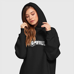 Женское худи-платье Atomfall logo, цвет: черный — фото 2