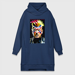 Женская толстовка-платье Панк Дональд Трамп - жесть