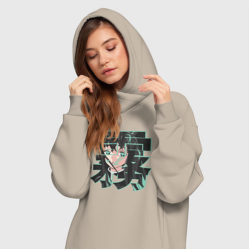 Женская толстовка-платье Клинок рассекающий демонов Токито / Миндальный – фото 3