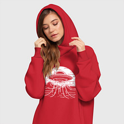 Женское худи-платье Неопознанный объект, цвет: красный — фото 2