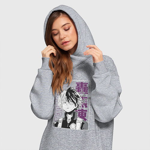 Женская толстовка-платье Моя геройская академия Шото Тодороки / Меланж – фото 3