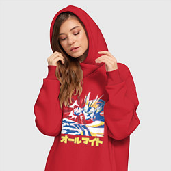Женское худи-платье Моя геройская академия Всемогущий удар, цвет: красный — фото 2