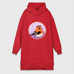 Женская толстовка-платье Птица Удод с ирокезом