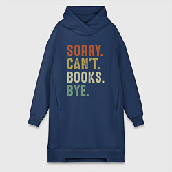 Женское худи-платье Извини не могу книги пока, цвет: тёмно-синий