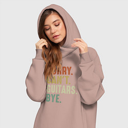 Женское худи-платье Извини не могу гитары пока, цвет: пыльно-розовый — фото 2
