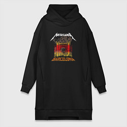 Женское худи-платье Metallica Barcelona, цвет: черный