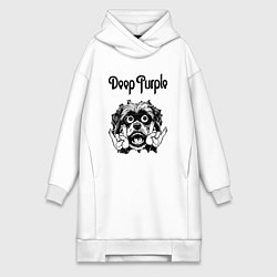 Женское худи-платье Deep Purple - rock dog, цвет: белый