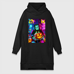 Женская толстовка-платье Minecraft and halloween collaboration - ai art