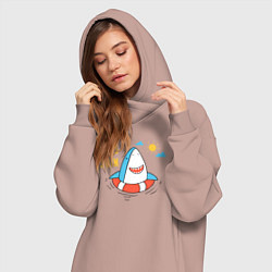 Женское худи-платье Давай поплаваем, цвет: пыльно-розовый — фото 2