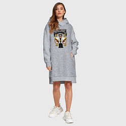Женское худи-платье Стив из Майнкрафт с золотыми пистолетами, цвет: меланж — фото 2