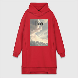 Женское худи-платье Inna облака, цвет: красный