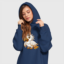 Женское худи-платье Белый попугай, цвет: тёмно-синий — фото 2