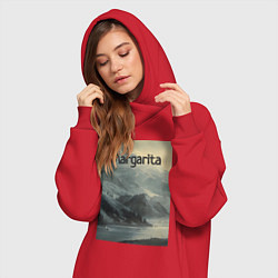 Женское худи-платье Margarita горы, цвет: красный — фото 2