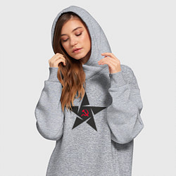 Женское худи-платье Black star USSR, цвет: меланж — фото 2