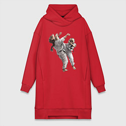 Женская толстовка-платье Каратэ удар ногой