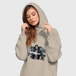 Женское худи-платье Дуров free свободу Павлу, цвет: миндальный — фото 2