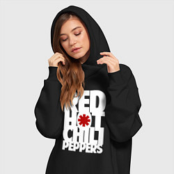 Женское худи-платье RHCP - title and logo, цвет: черный — фото 2