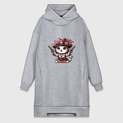 Женская толстовка-платье Отважная кошечка пират