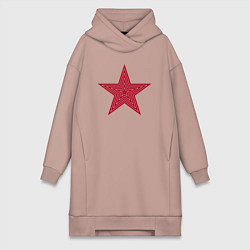 Женское худи-платье USSR red star, цвет: пыльно-розовый