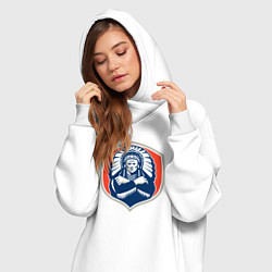 Женское худи-платье Индеец вождь, цвет: белый — фото 2