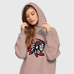 Женское худи-платье Indian, цвет: пыльно-розовый — фото 2