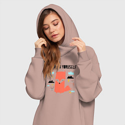 Женское худи-платье Лисичка - верь в себя, цвет: пыльно-розовый — фото 2